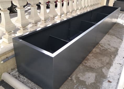 bespoke metal planter boxes|custom made steel planters.